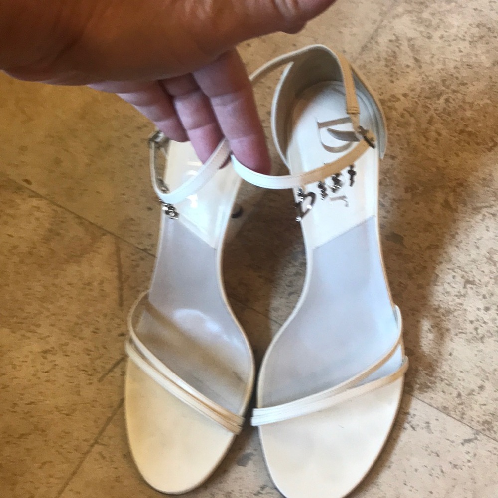 Dior white strap heel with hanging Dior 401/2